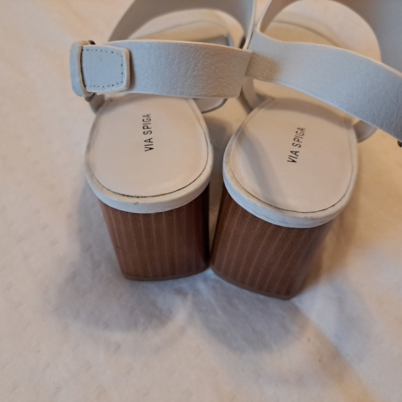 Via Spiga Leather Sandals White Size 9 Excellent Condition - Picture 6 of 7